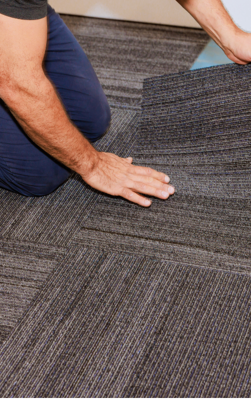 laying carpet tiles